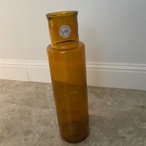 Glass amber vase
